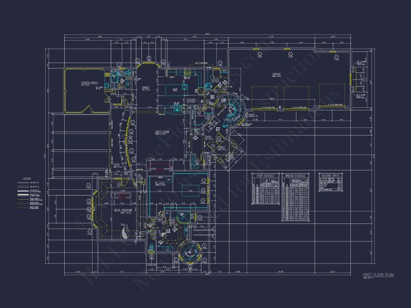 "Luxury house floor plan and blueprint with detailed room layouts"