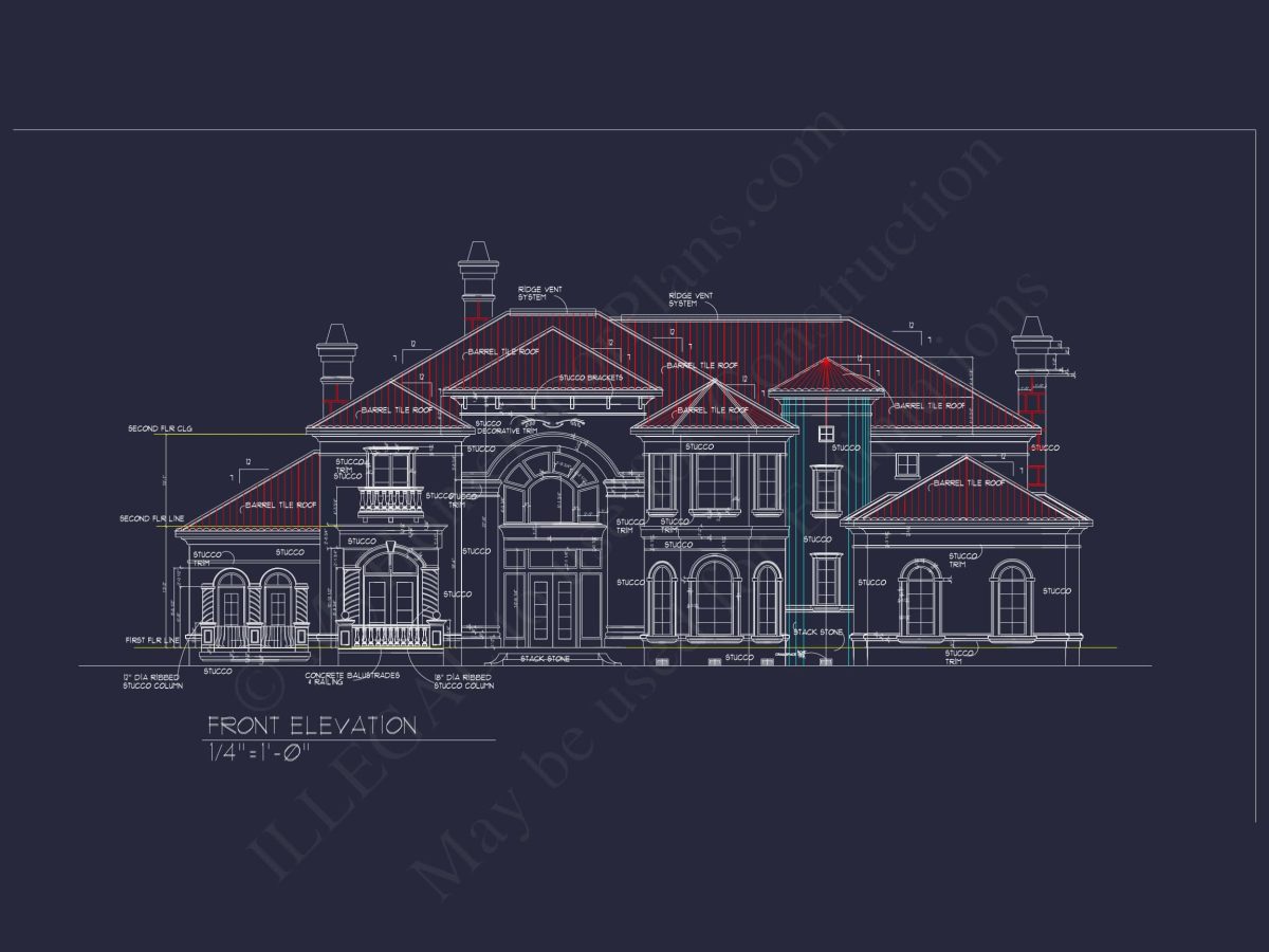 Luxury house Floor Plan with CAD Blueprints & Modern Design