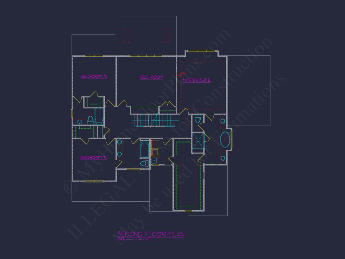 Luxury house Floor Plan with Open Concept and 3-Car Garage