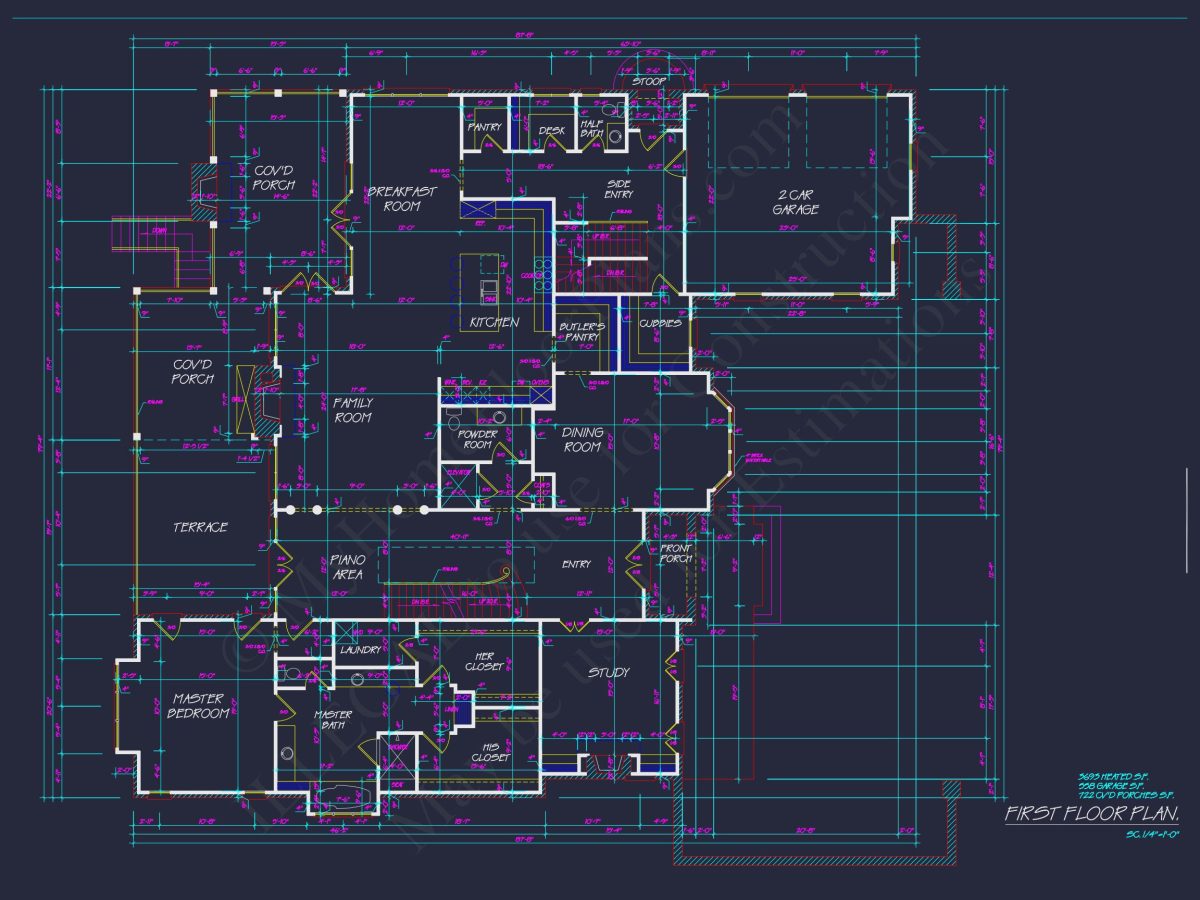 Luxury house Plan: 7782 Sq Ft, 5 Beds, 3 Story Blueprint