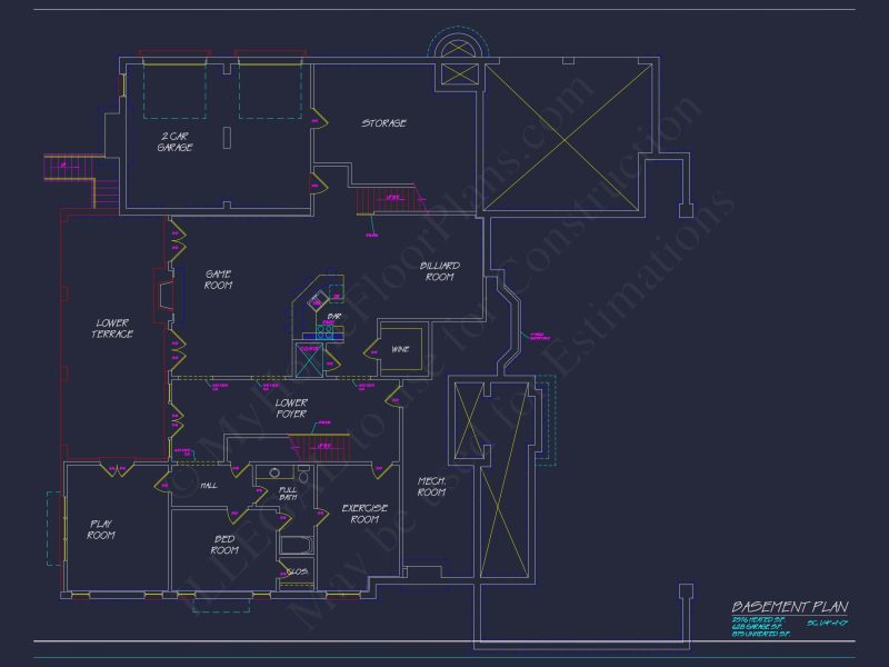 Luxury house Plan: 7782 Sq Ft, 5 Beds, 3 Story Blueprint