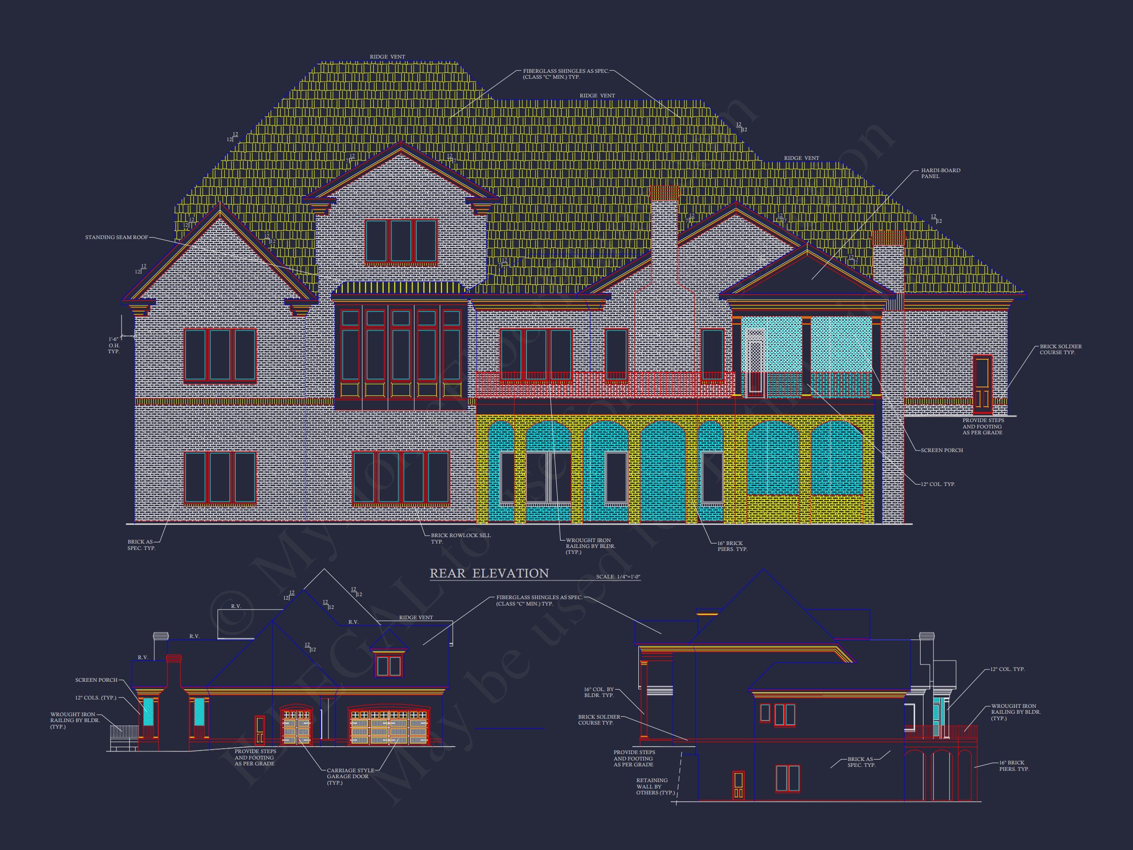 Luxury Home Plan: 8043 Sq Ft,4 Beds,4 Baths,3-Car Garage