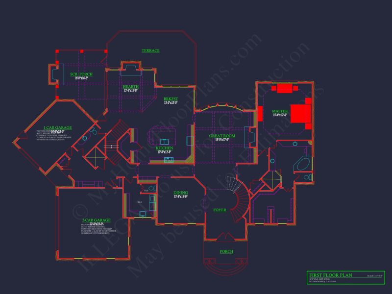 Luxury house Plan: 8043 Sq Ft, 4 Beds, 4 Baths, 3-Car Garage