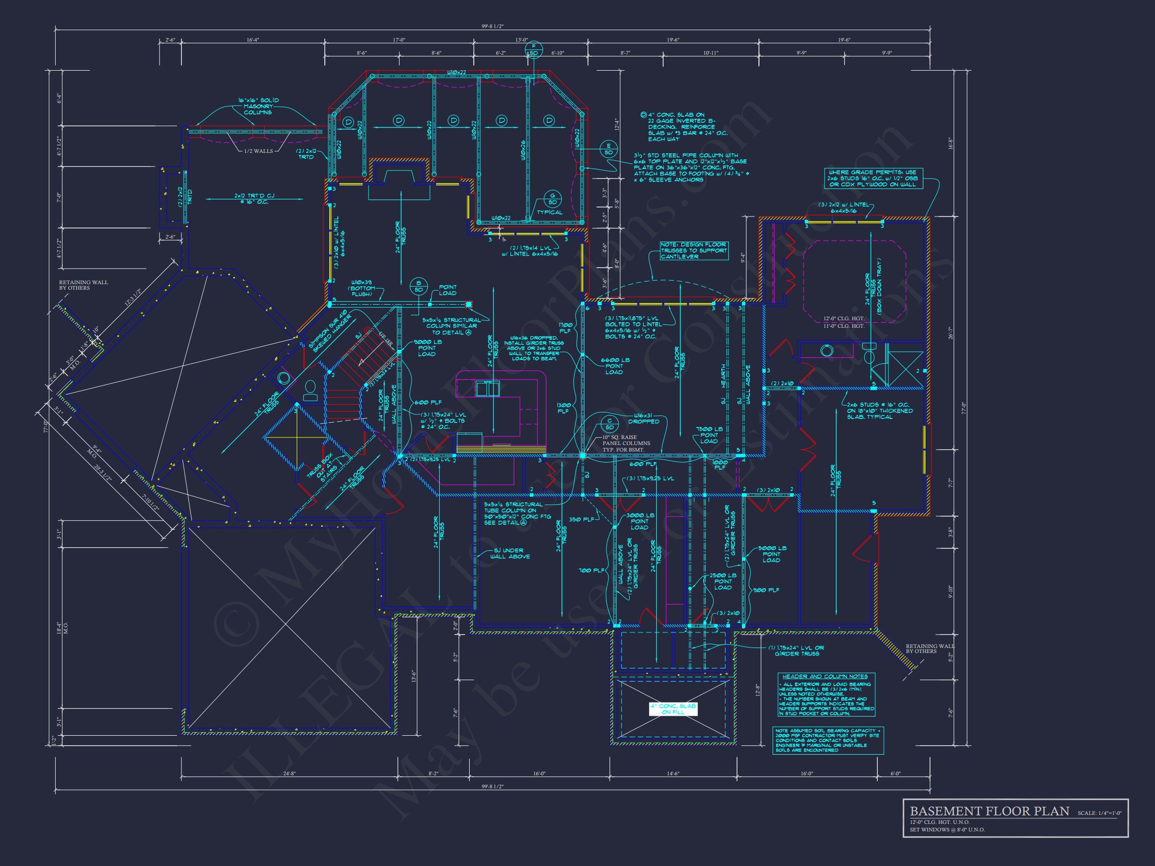 Luxury Home Plan: 8043 Sq Ft,4 Beds,4 Baths,3-Car Garage