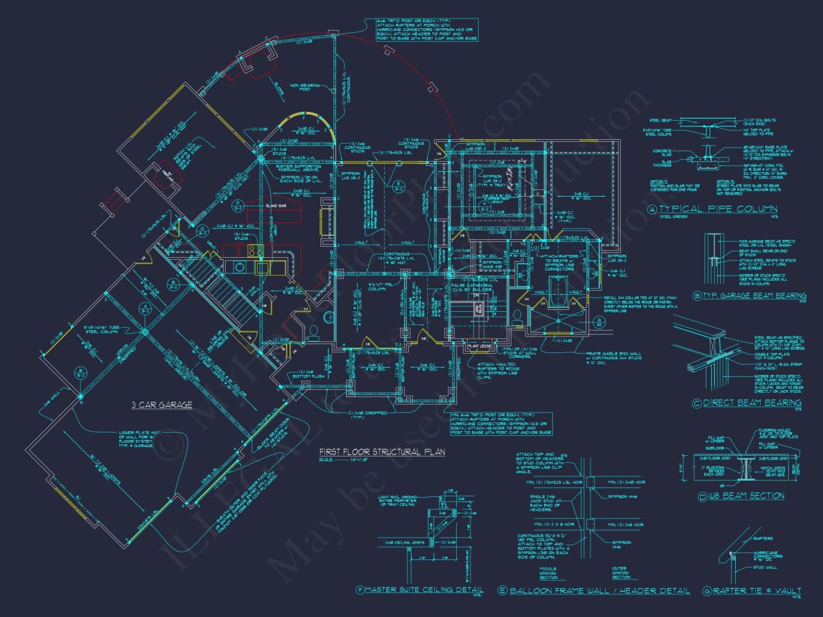 Luxury house Plan: CAD Architecture Floor Design with 5 Beds