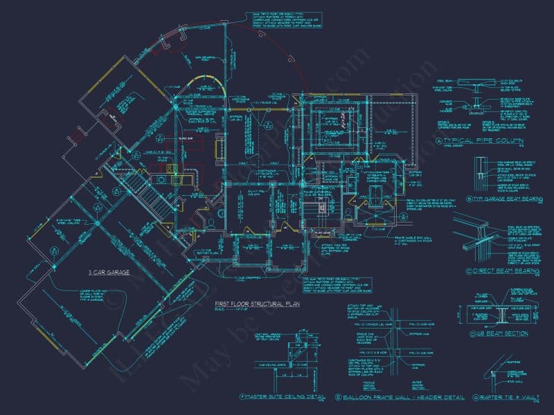 Luxury house Plan: CAD Architecture Floor Design with 5 Beds