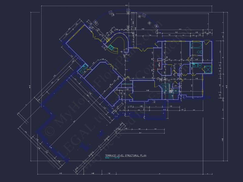 Luxury house Plan: CAD Architecture Floor Design with 5 Beds