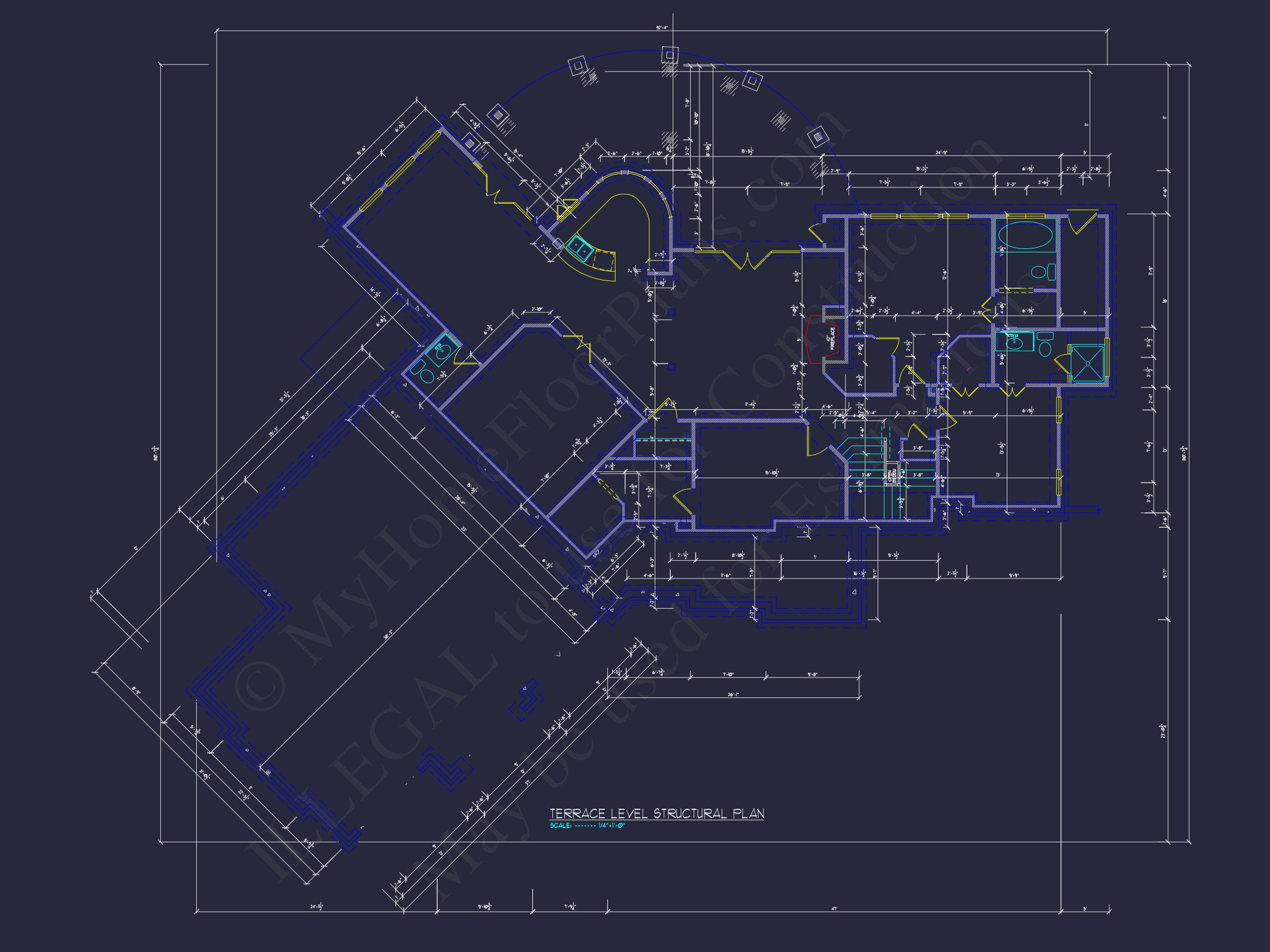 Luxury house Plan: CAD Architecture Floor Design with 5 Beds