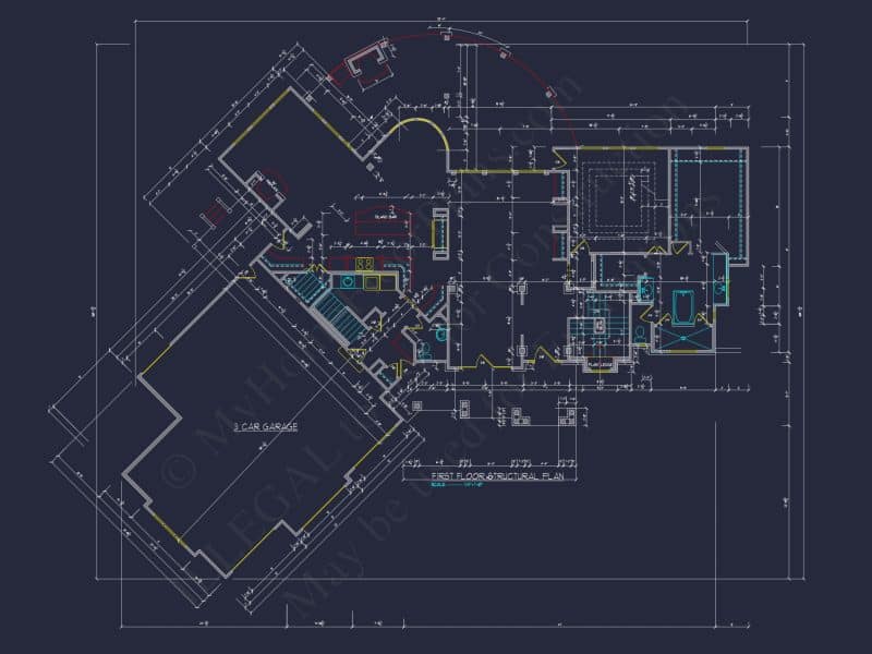 Luxury house Plan: CAD Architecture Floor Design with 5 Beds