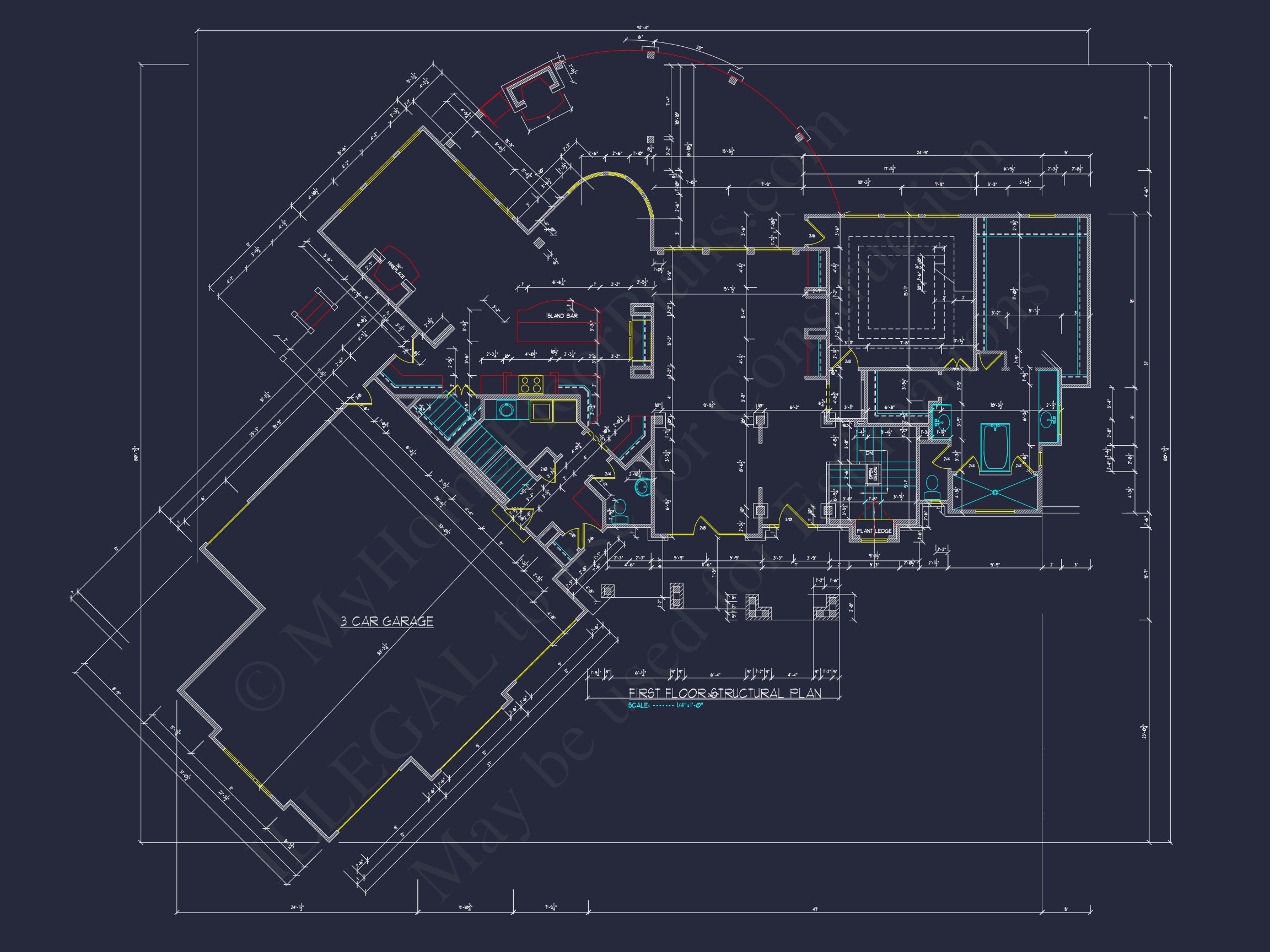 Luxury house Plan: CAD Architecture Floor Design with 5 Beds