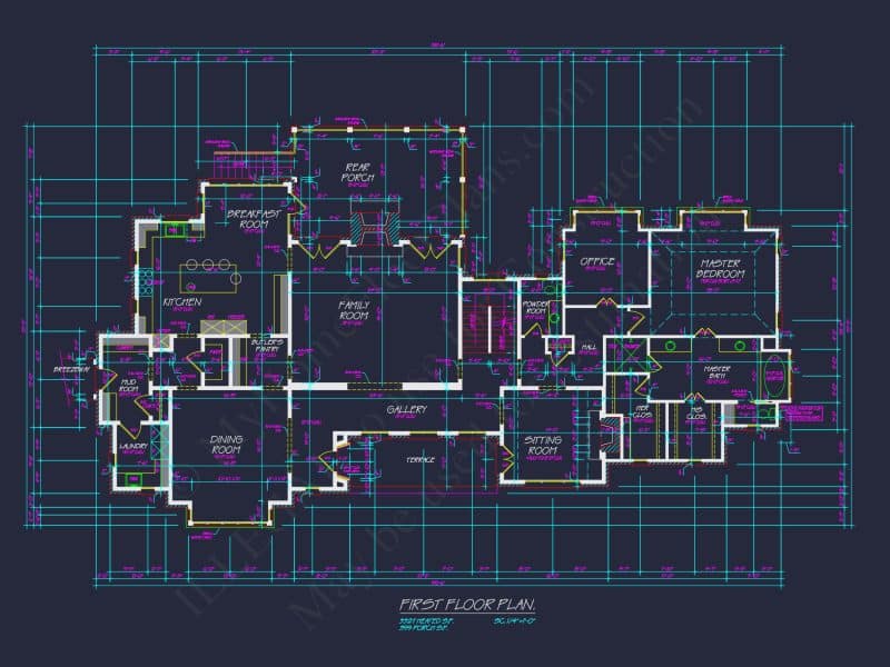 Luxury house Plan: Detailed Floor Blueprint with CAD Designs