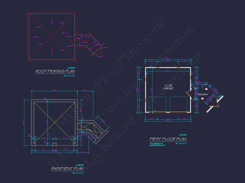 Luxury house Plan: Detailed Floor Blueprint with CAD Designs