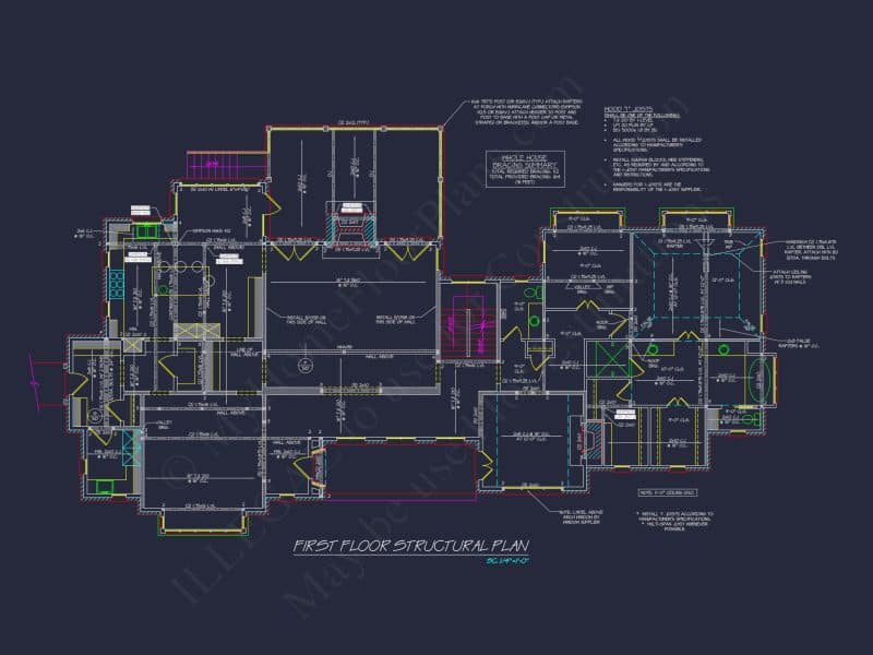 Luxury house Plan: Detailed Floor Blueprint with CAD Designs