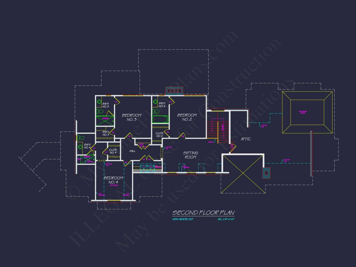 Luxury house Plan: Detailed Floor Blueprint with CAD Designs