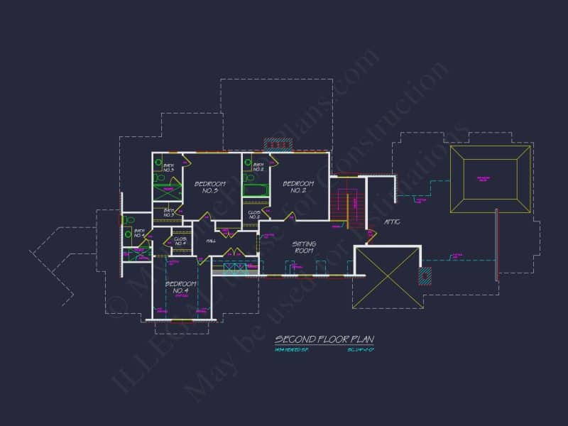 Luxury house Plan: Detailed Floor Blueprint with CAD Designs