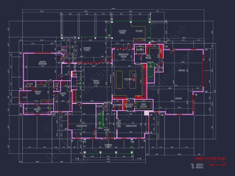 Luxury house Plan with 2 Floors, 4 Bedrooms, and CAD Designs