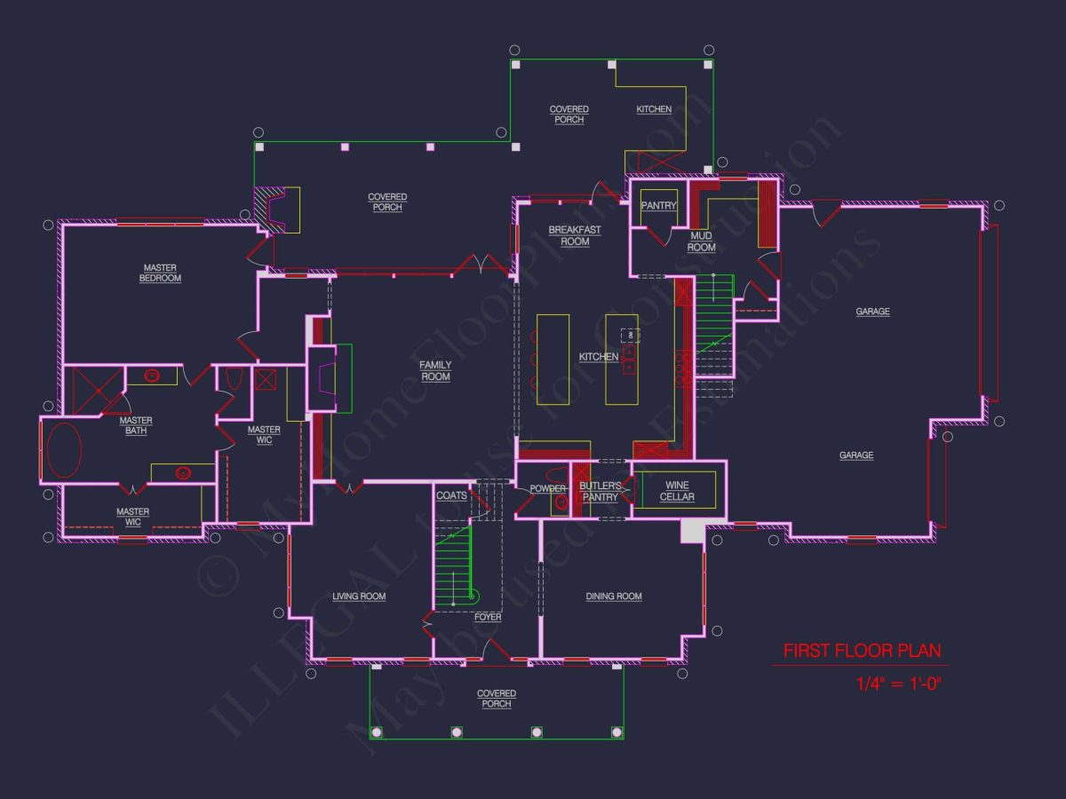 Luxury house Plan with 2 Floors, 4 Bedrooms, and CAD Designs