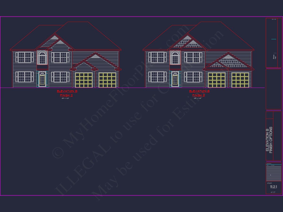 Luxury house Plan with 2 Floors, 6 Bedrooms, and CAD Designs