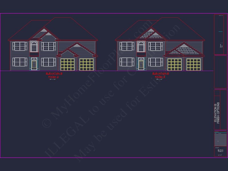 Luxury house Plan with 2 Floors, 6 Bedrooms, and CAD Designs