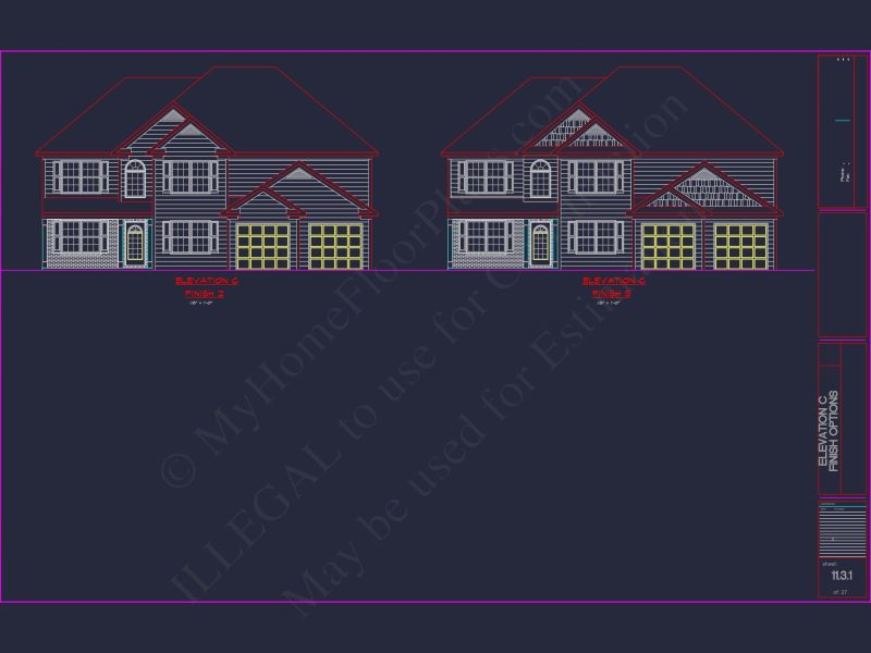 Luxury house Plan with 2 Floors, 6 Bedrooms, and CAD Designs