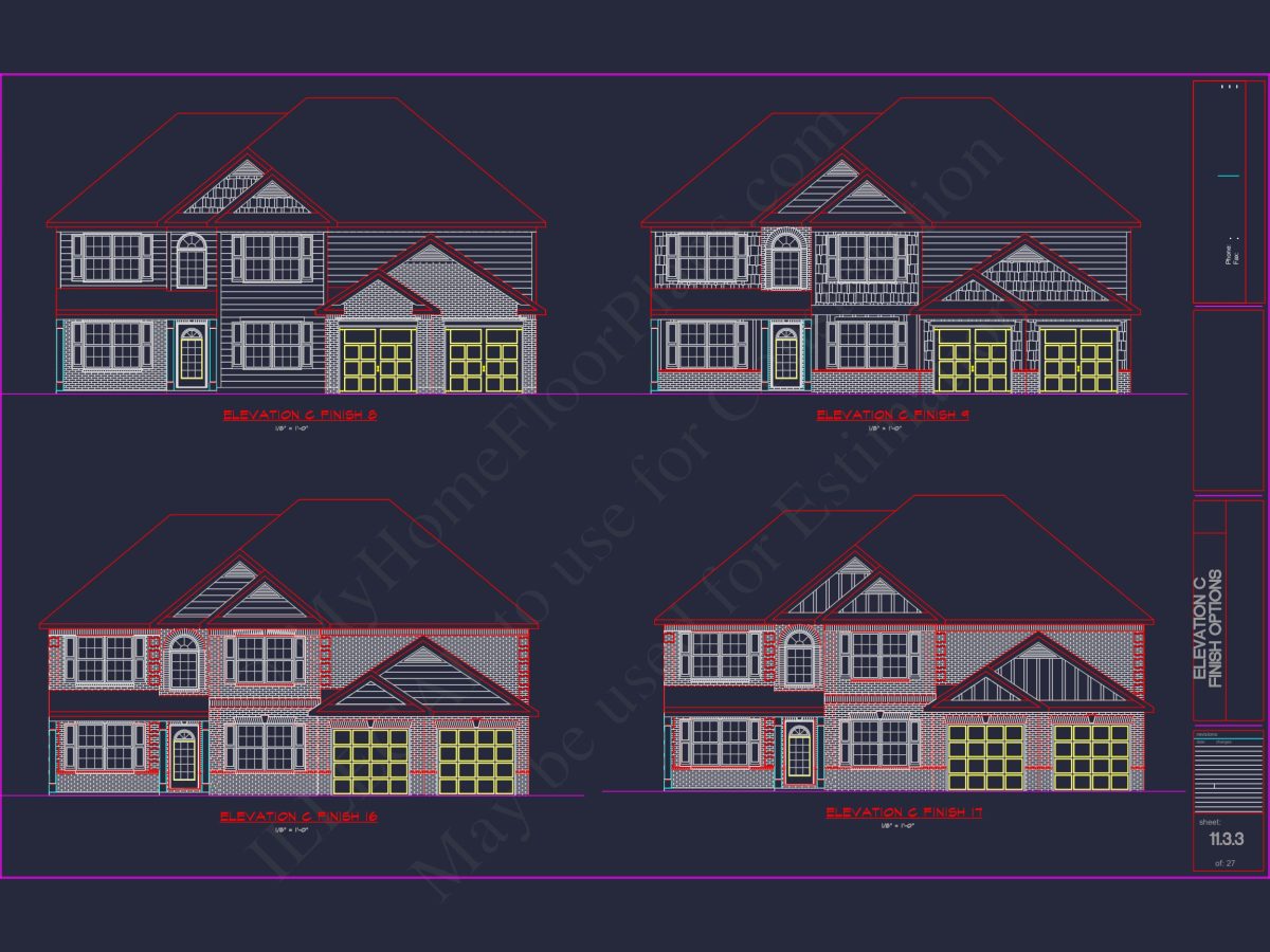 Luxury house Plan with 2 Floors, 6 Bedrooms, and CAD Designs