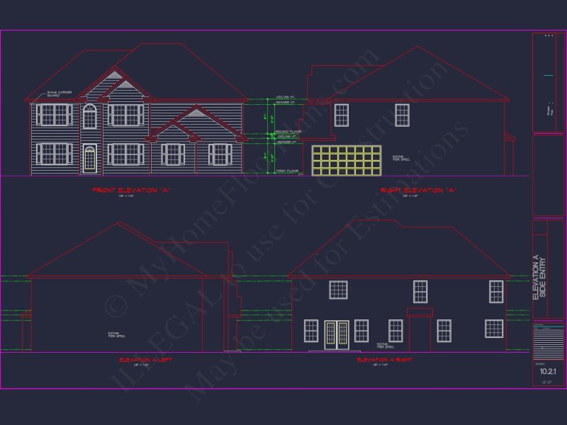Luxury house Plan with 2 Floors, 6 Bedrooms, and CAD Designs