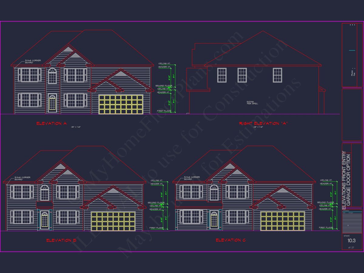 Luxury house Plan with 2 Floors, 6 Bedrooms, and CAD Designs