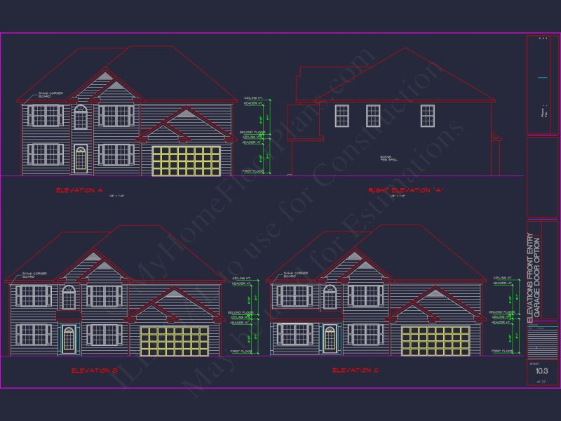 Luxury house Plan with 2 Floors, 6 Bedrooms, and CAD Designs