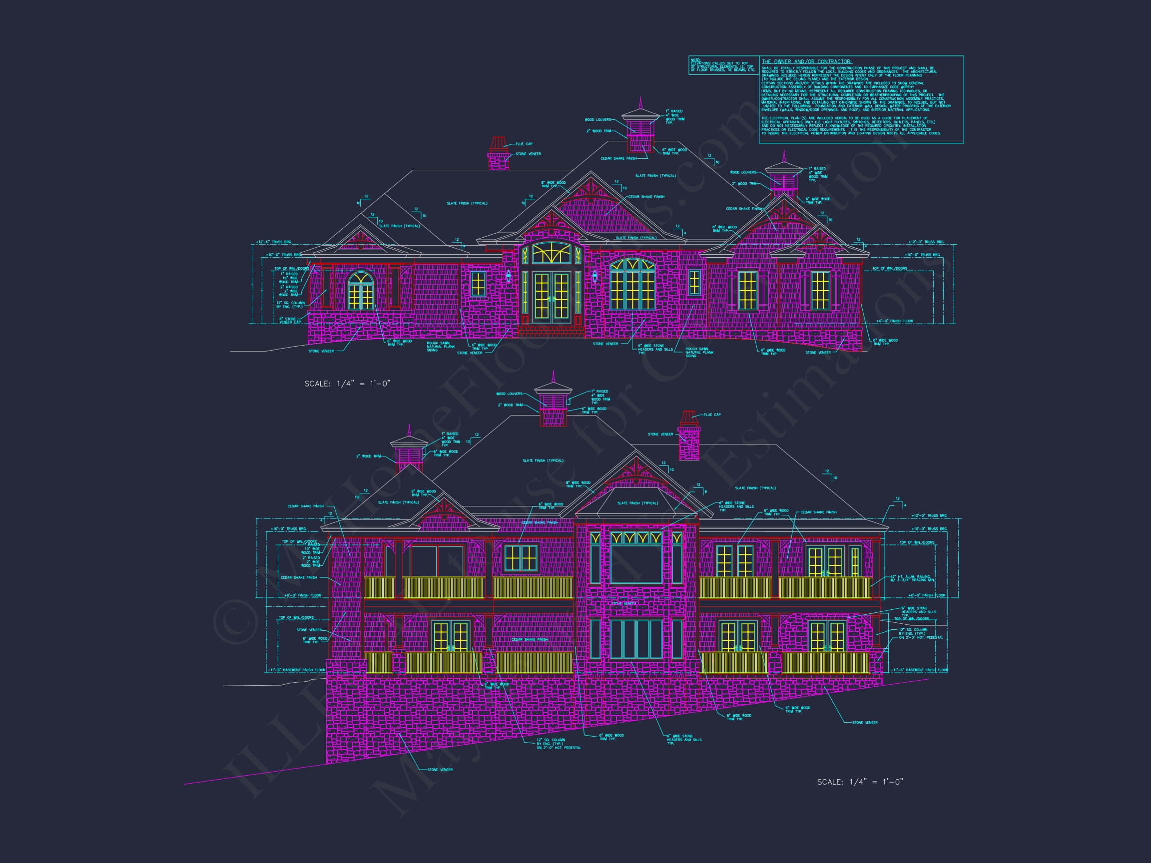 Luxury Home Plan with 2-Story Layout,4 Bedrooms & CAD Designs