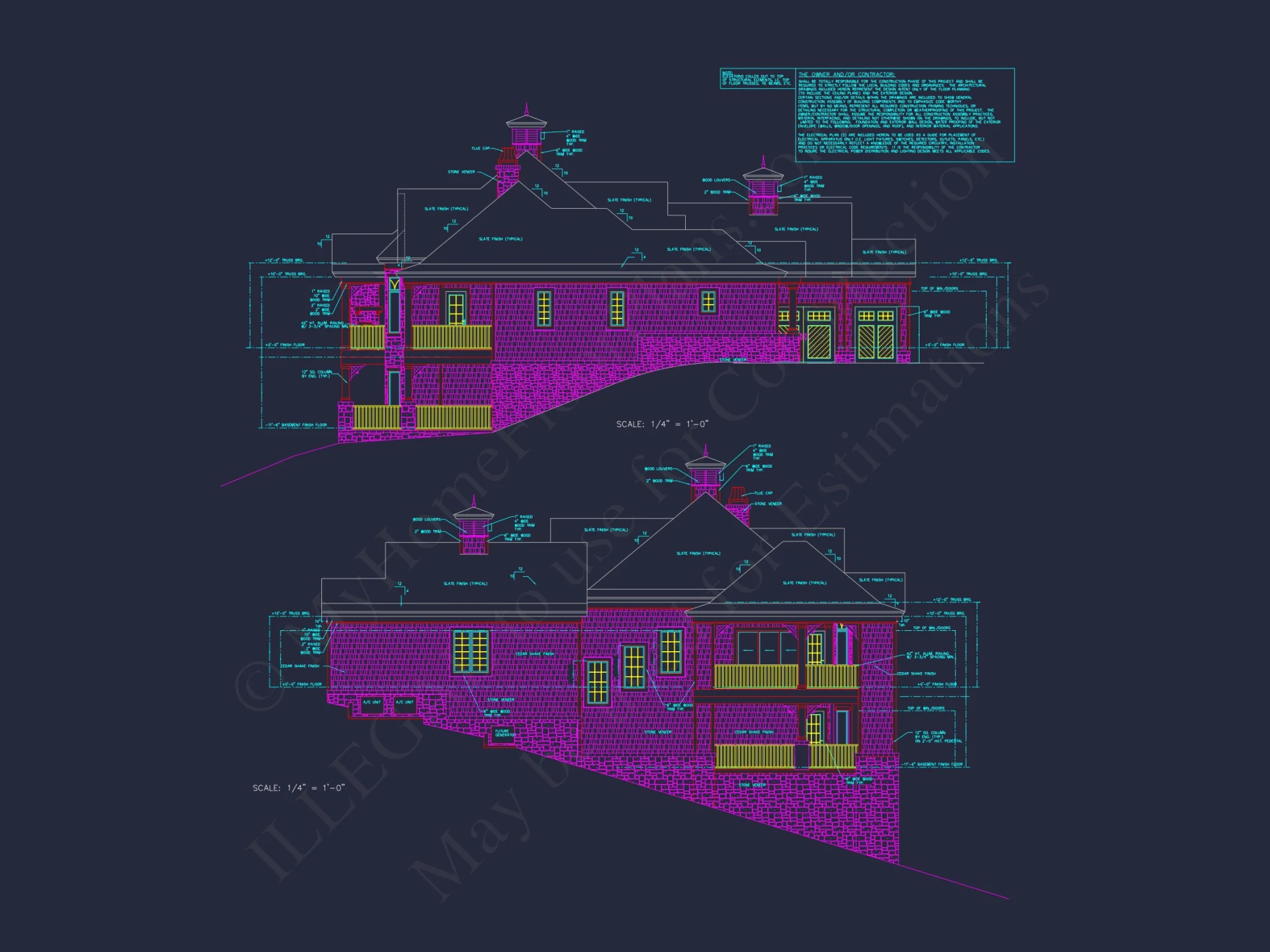 Luxury house Plan with 2-Story Layout, 4 Bedrooms & CAD Designs