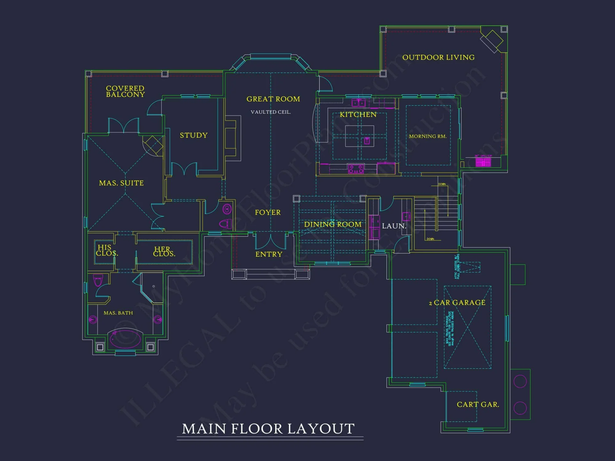 Luxury house Plan with 2-Story Layout, 4 Bedrooms & CAD Designs