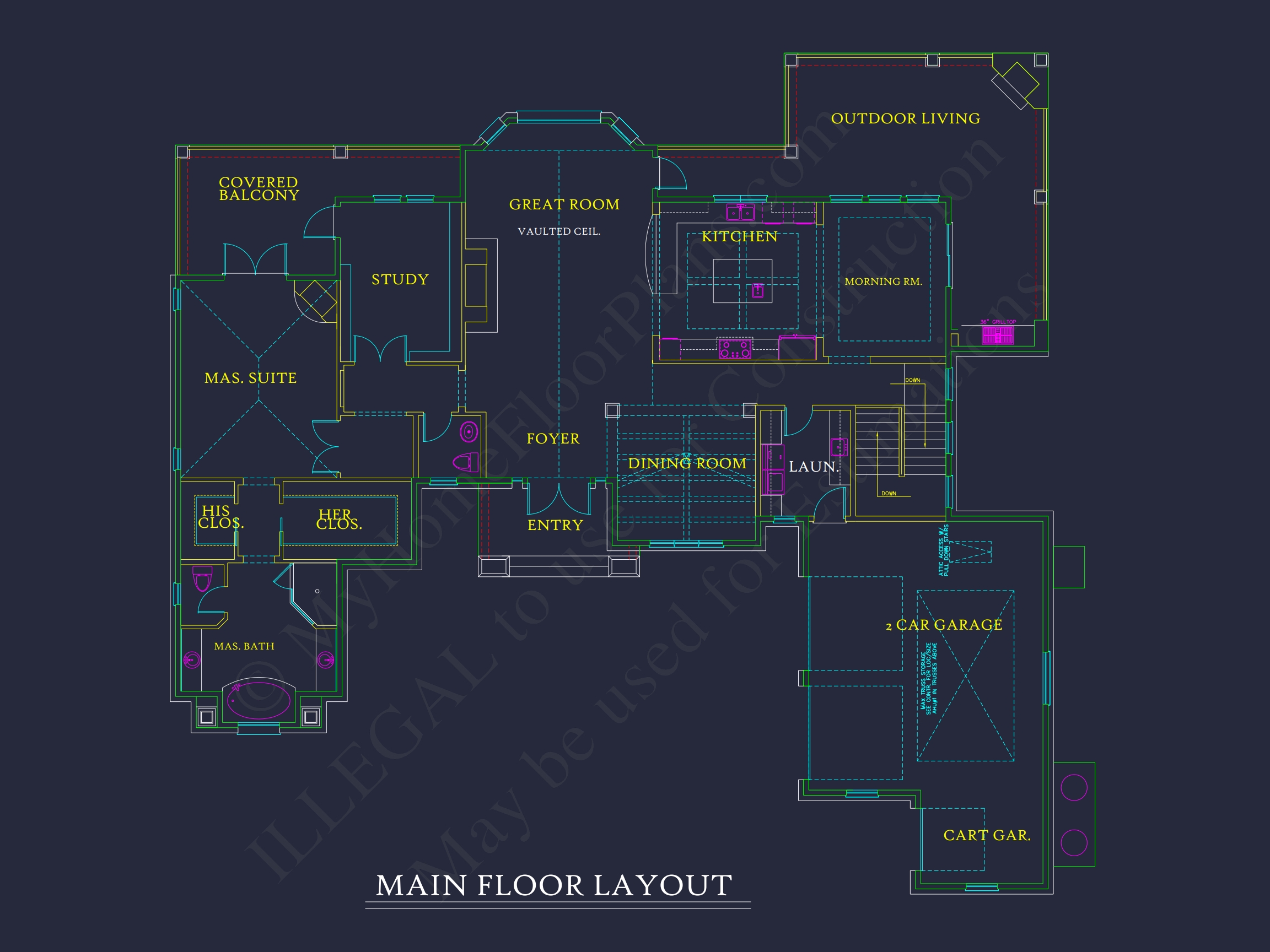 Luxury Home Plan with 2-Story Layout,4 Bedrooms & CAD Designs