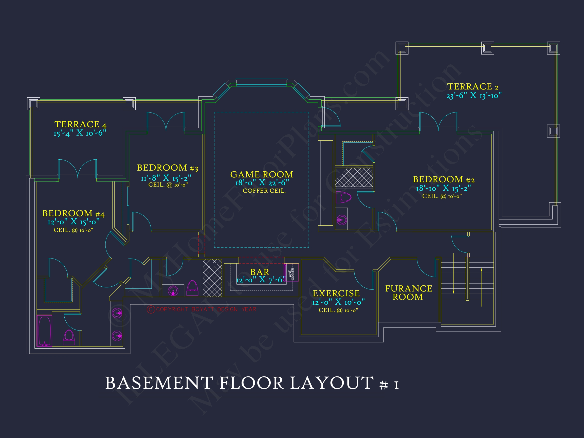 Luxury Home Plan with 2-Story Layout,4 Bedrooms & CAD Designs