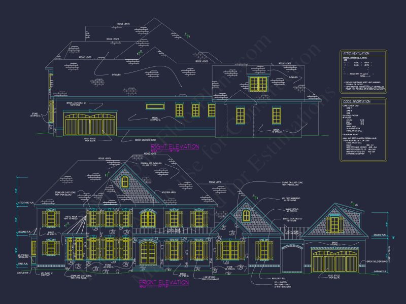 Luxury house Plan with 3 Floors, CAD Blueprint & Designs