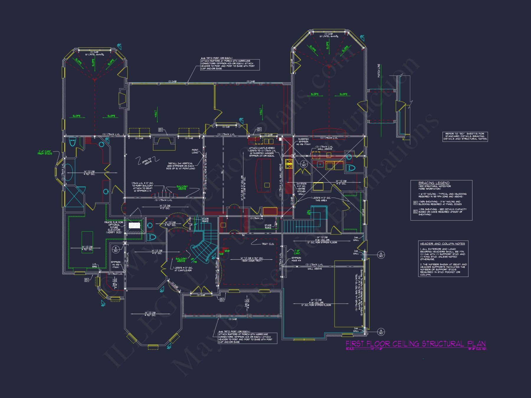 Luxury house Plan with 3 Floors, CAD Blueprint & Designs