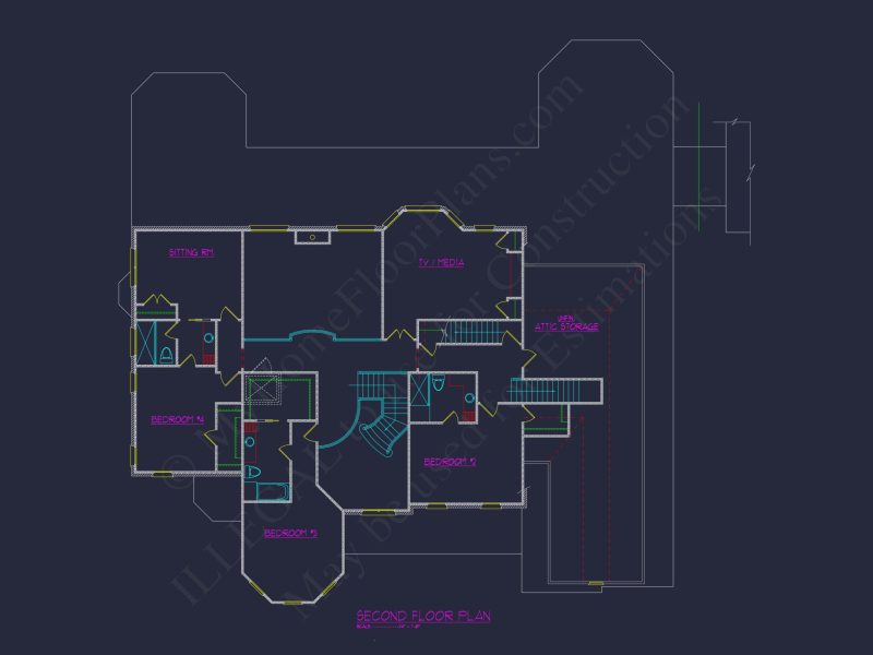 Luxury house Plan with 3 Floors, CAD Blueprint & Designs