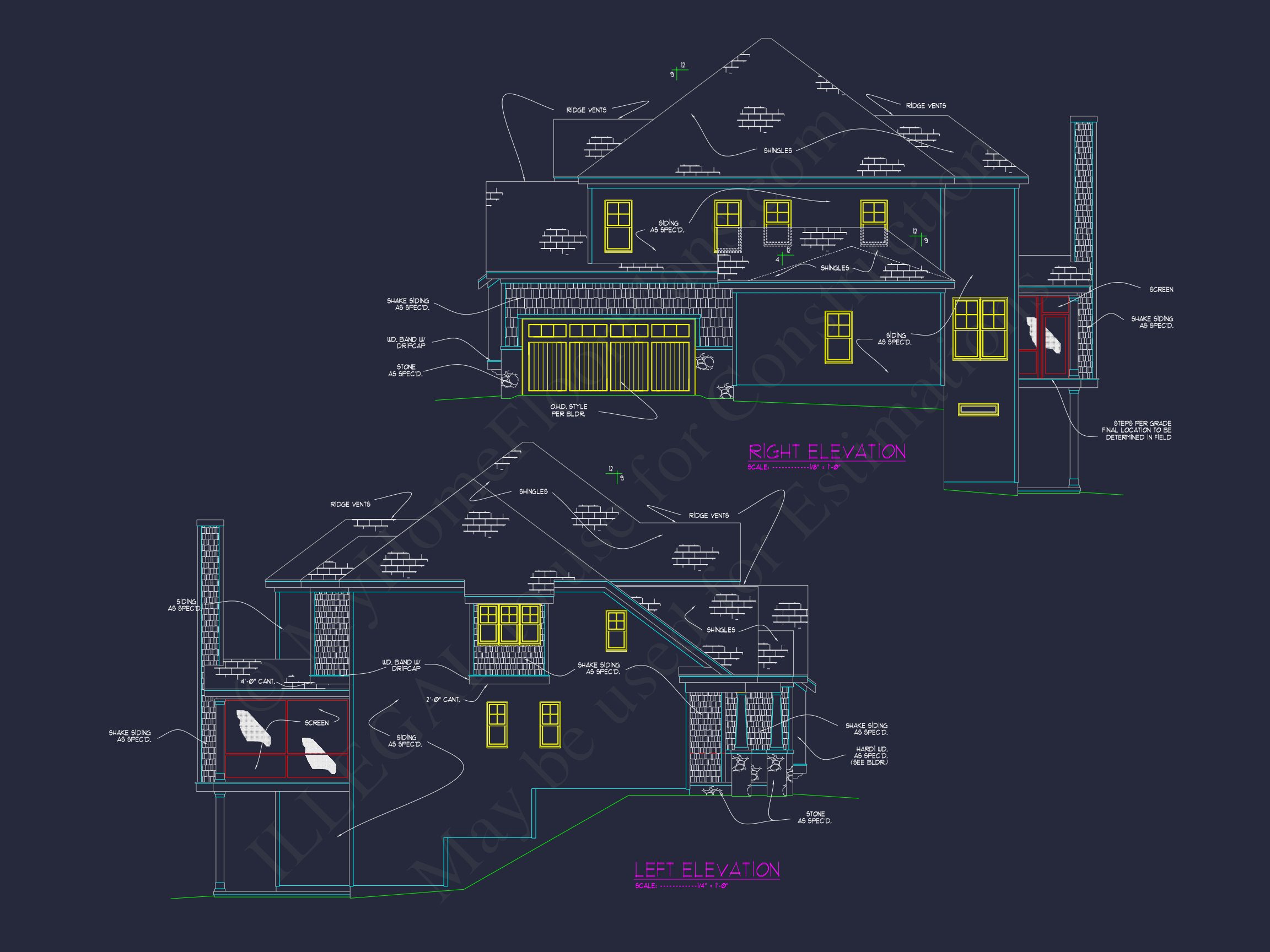 Luxury house Plan with 3 Floors,CAD Blueprints & Modern Design