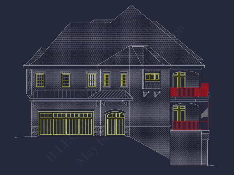 Luxury house Plan with 3 Floors, CAD Designs & Blueprint