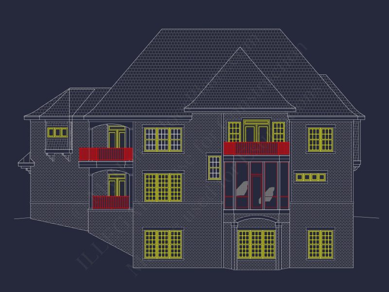 Luxury house Plan with 3 Floors, CAD Designs & Blueprint