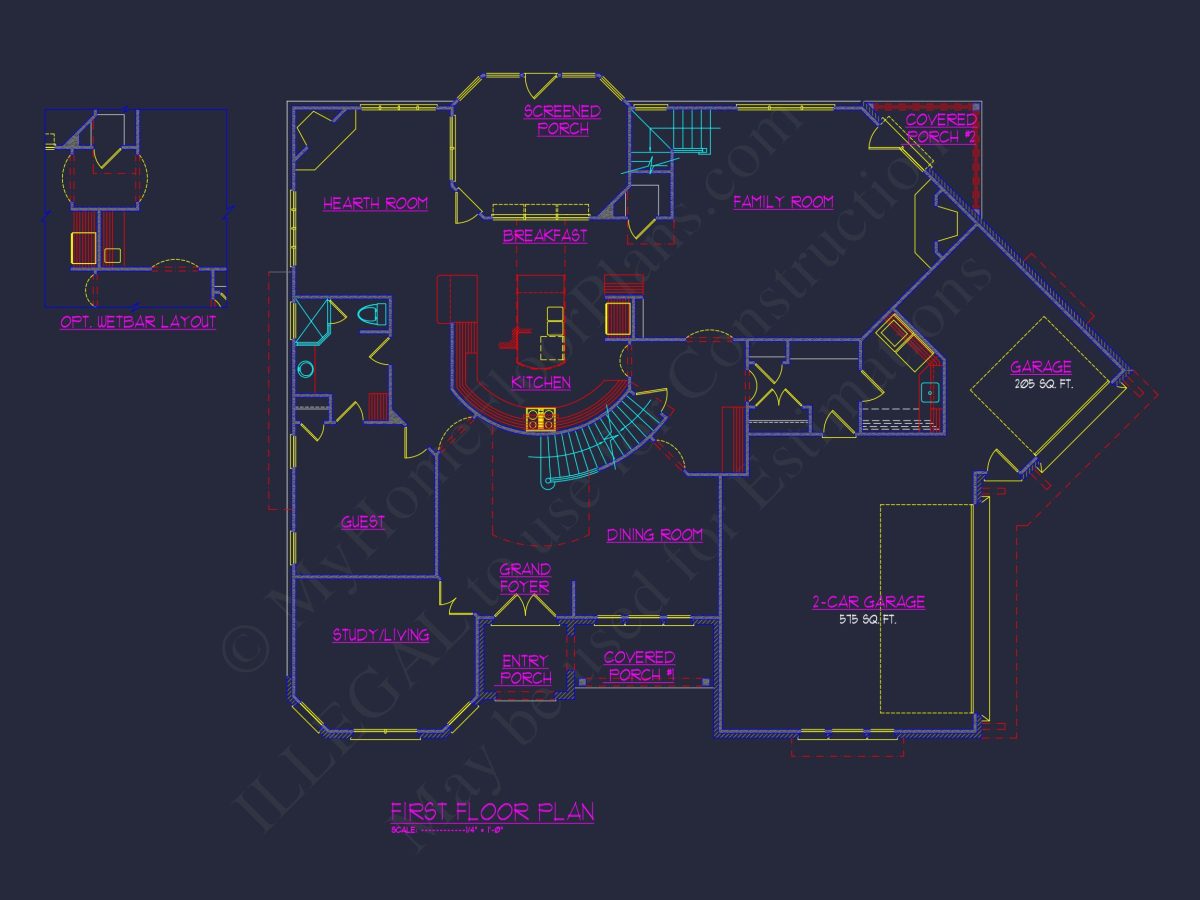 Luxury house Plan with 3 Floors, CAD Designs & Blueprint