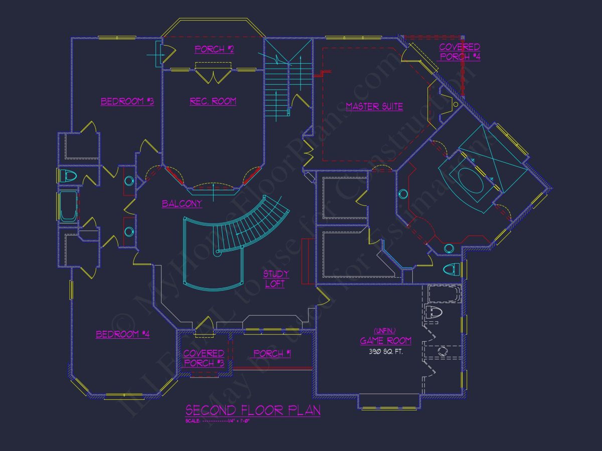 Luxury house Plan with 3 Floors, CAD Designs & Blueprint