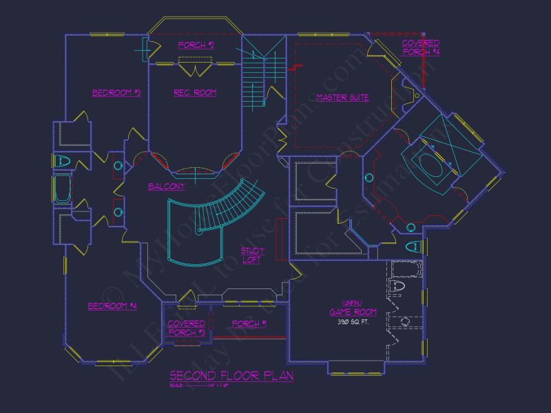 Luxury house Plan with 3 Floors, CAD Designs & Blueprint