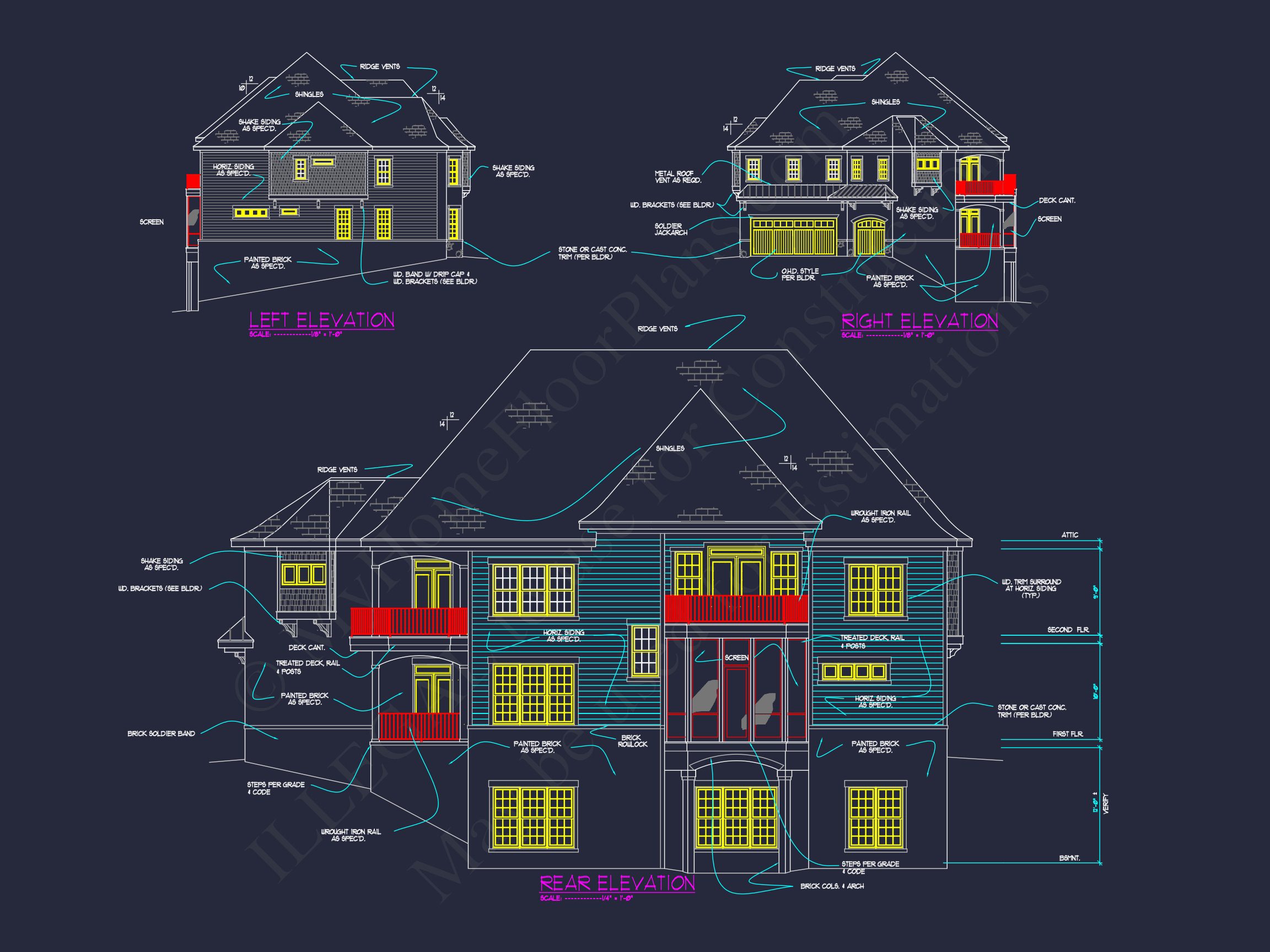 Luxury house Plan with 3 Floors,CAD Designs & Blueprint