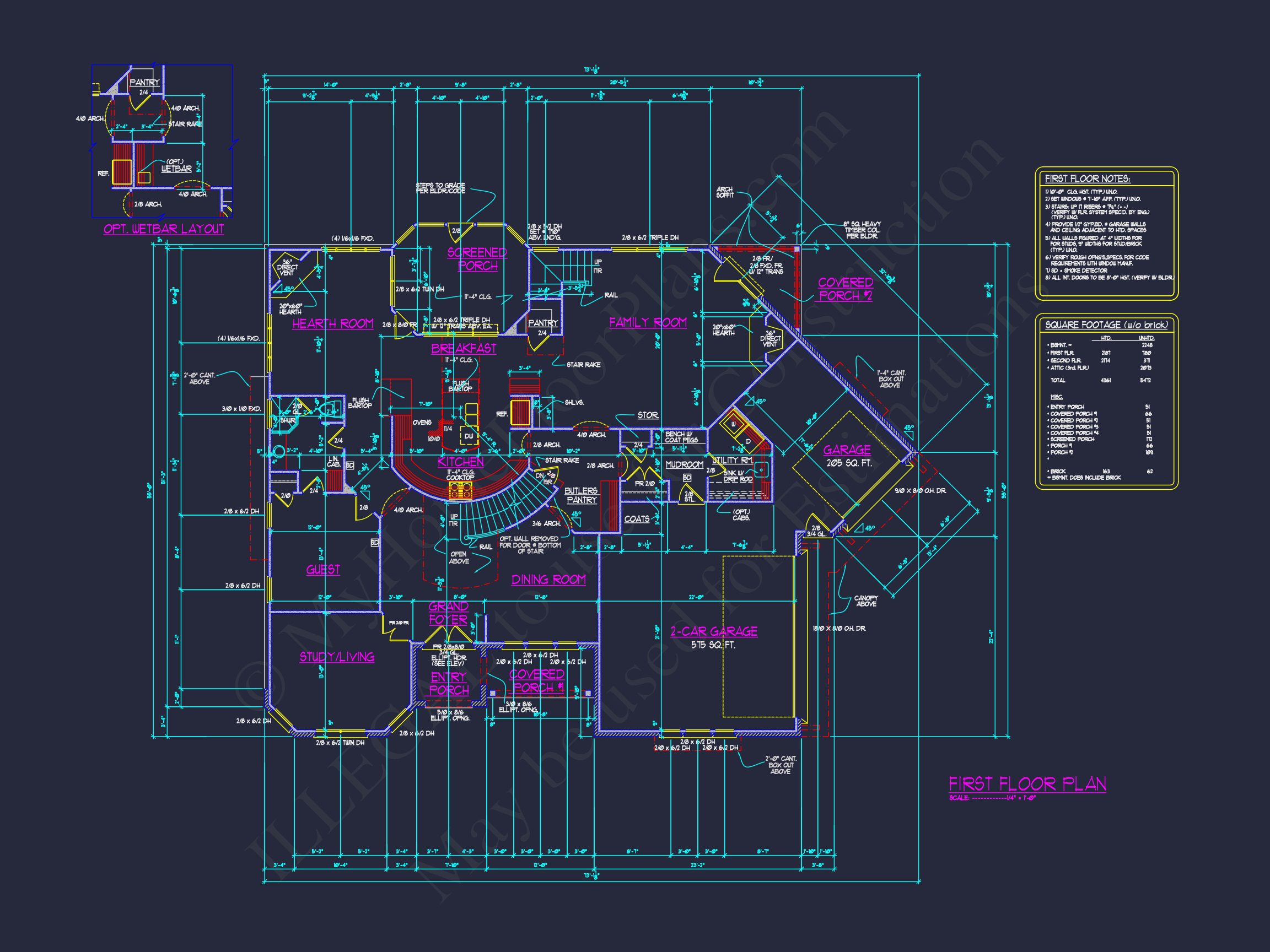 Luxury house Plan with 3 Floors,CAD Designs & Blueprint
