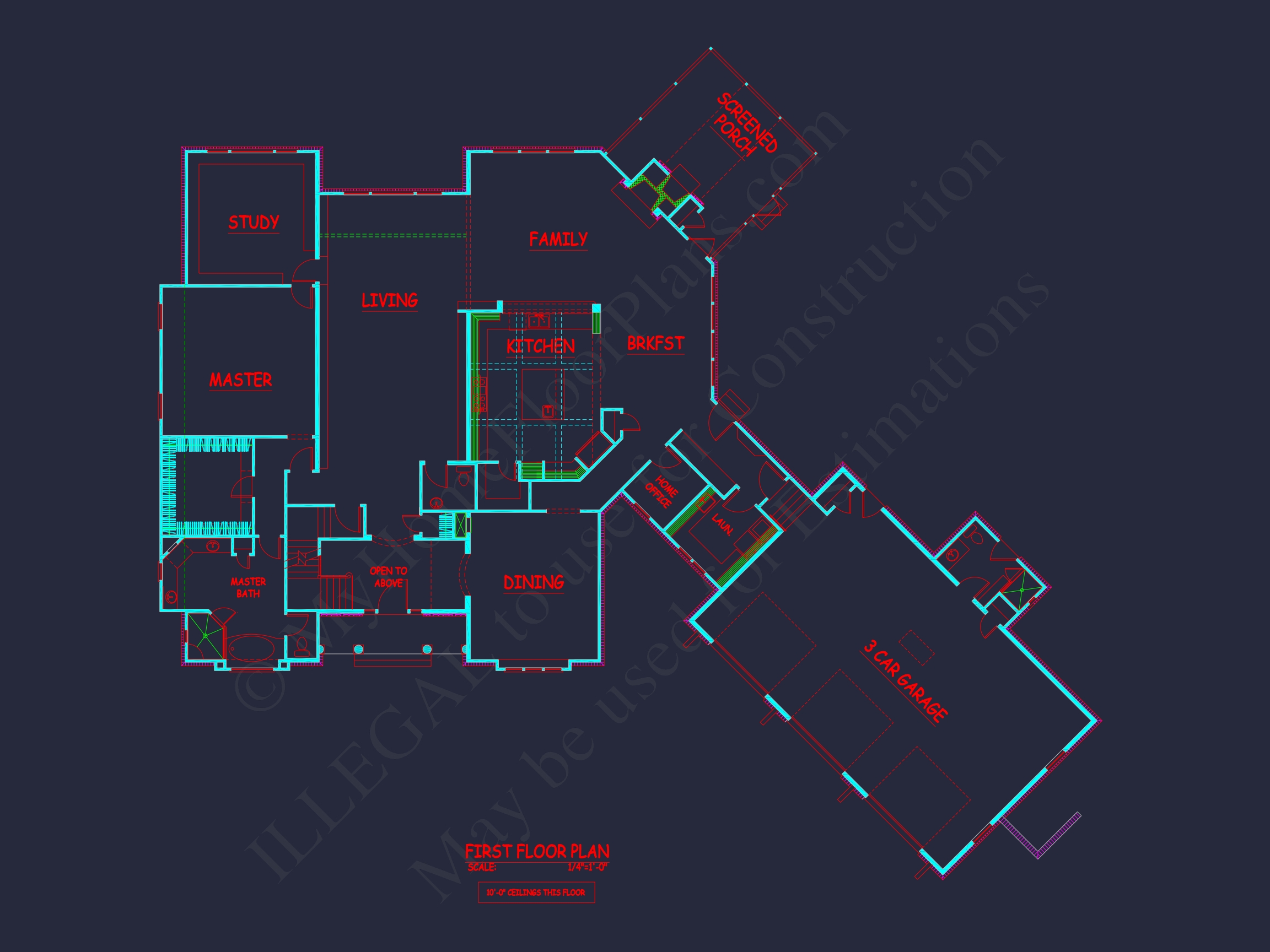 Luxury Home Plan with 3 Story Architecture and Open Floor Plan