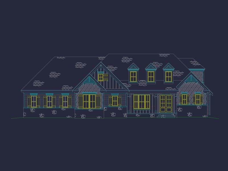 Luxury house Plan with 4 Bedrooms, CAD Designs & Blueprint