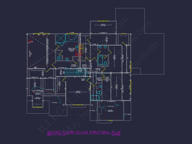 Luxury house Plan with 5 Bedrooms and Detailed CAD Designs