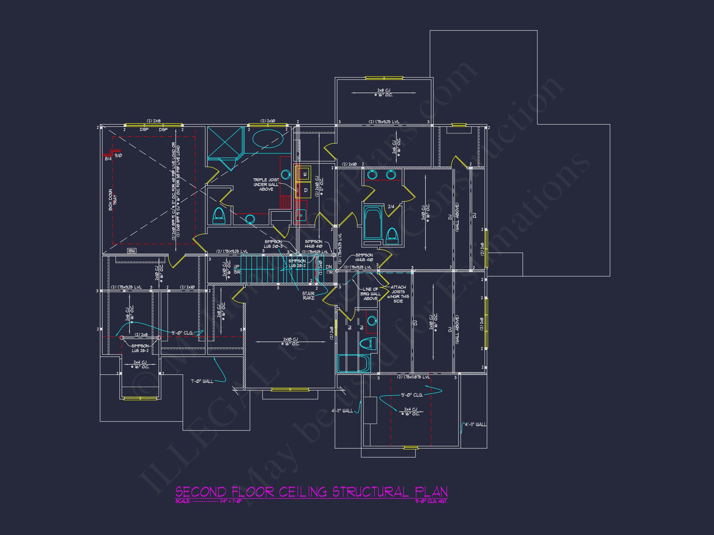 Luxury house Plan with 5 Bedrooms and Detailed CAD Designs
