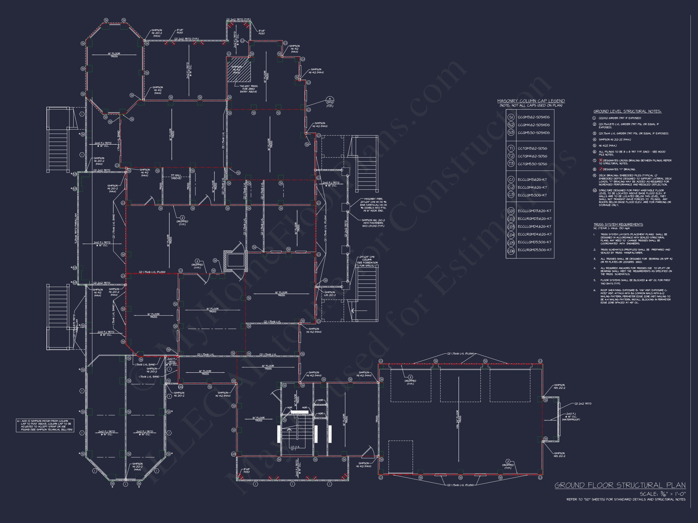 Luxury Home Plan with 5 Bedrooms,2 Floors,and Modern Designs