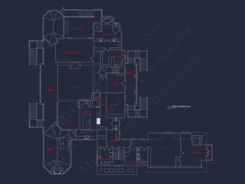 Luxury house Plan with 5 Bedrooms, 2 Floors, and Modern Designs
